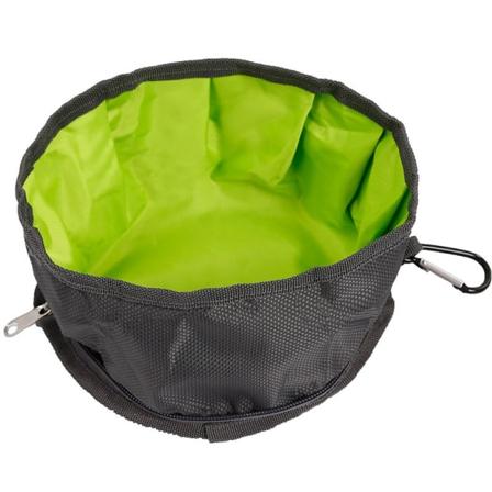 Bærbar Tekstil Dyrebolle, Vanntett Grå Skål-Glidelås-19*10*19cm