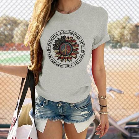 Kortärmad T-shirt Dam Med Rund Hals