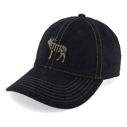 Stetson - Baseball Cap Deer Black Dad Cap Unconstructed Black Cap - @ Hatstore