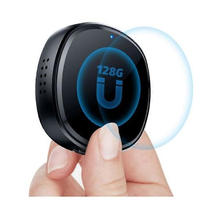 128GB Stemmeaktiveret optagerenhed med højttaler, DSP-støjreduktion og krystalklar lyd, lydoptager til forelæsninger, mikrofon MP3 (sort)