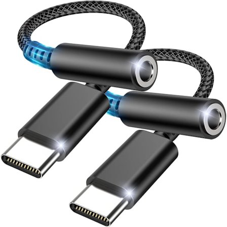 USB C till 3,5 mm hörlursuttag Adapter, USB Typ C Audio Jack Adapter med DAC, Digital Audio Hörlurar Typ C till Audio Kompatibel med Ga