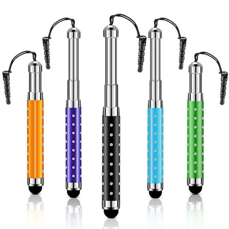 5 st styluspennor för pekskärm, hopfällbara kapacitiva pekskärms pennor, universella kapacitiva pennor för pekskärm, slumpmässig färg