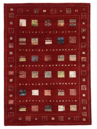 Handgeknüpft Gabbeh Loribaft 173X245 Wollteppich Dunkelrot/Schwarz