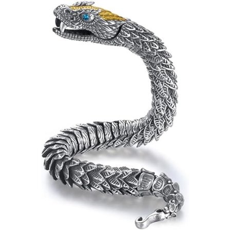 2024 Handgjord ormarmband, Vintage Punk Silver Snake Bracelet