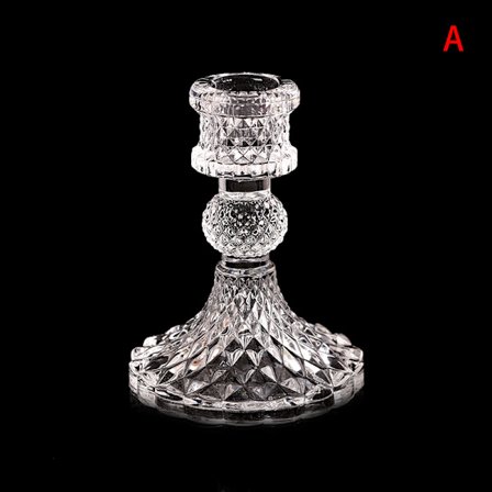 Vintage Glas Klar Ljusstake Middag Ljusstake Hem Weddi