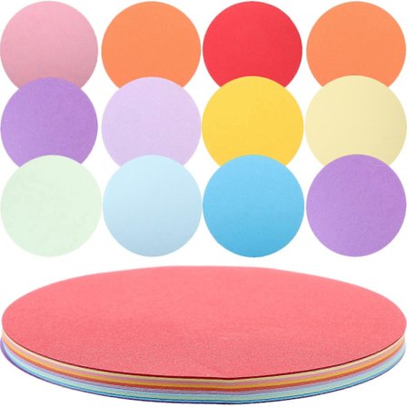 200 st Dekorativt Vikpapper Färgglatt Runt Papper DIY Material Studenter Hantverkspapper