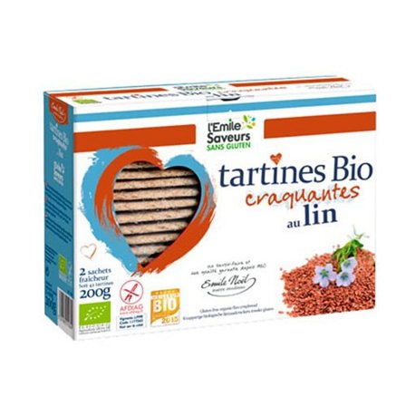 Emile Noel Knækbrød m. Hørfrø Glutenfri Ø 200 g, Helse & Madvarer, Brød, Kiks & Kager, Knækbrød