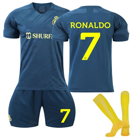 RONALDO #7 Jalkapallo T-paidat Al Nassr Away Shirt Set For Kids W