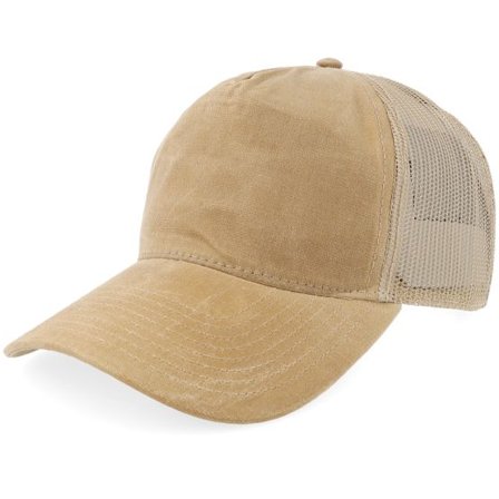 Upfront - Beige trucker Keps - Delvis A-shape Soft Cap Light Khaki A-Frame Trucker @ Hatstore