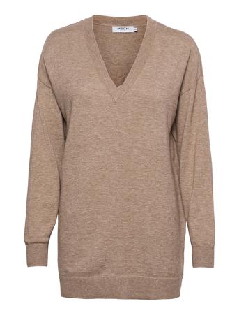 Galine Rachelle V Neck Pullover Beige MOSS COPENHAGEN