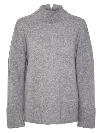 Yasemilie Highneck Knit Pullover S. Noos Pullover Grå YAS*Betinget Tilbud