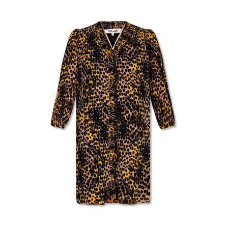 Diane Von Furstenberg Layla Kjole with animal motif Sort, Dame