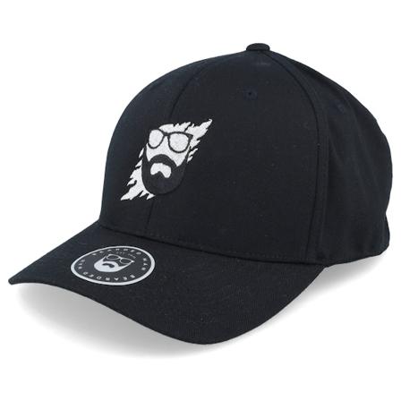Bearded Man - Svart flexfit Keps - Scratch Black Flexfit @ Hatstore