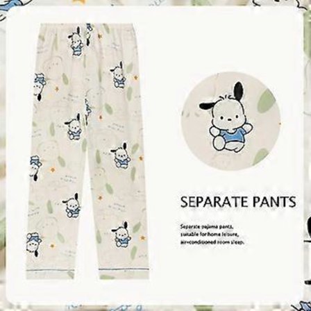 Anime Sanrio -pyjamahousut, piirrettyjä housuja, pitkät pariskunnille, mukavat löysät kotihousut, ohuet pyjamahousut (XXL 3)