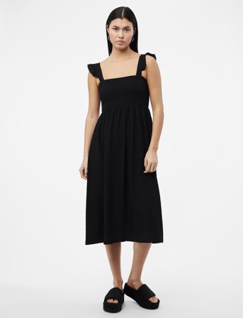 Pieces Pcluna Smock Strap Dress Sa Bc - Black - XS