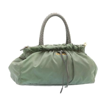 Prada Vintage, Pre-owned Handbag Groen, Dames, Maat:ONE Size,nylon