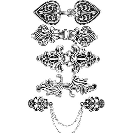 5 st metall kofta klämma antik silver ton tröja klämma