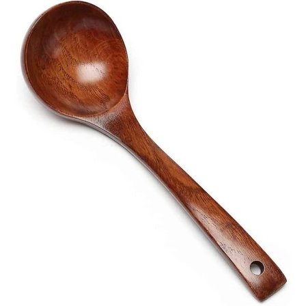 Naturlig japansk treskje for suppe, grøt, ramen, ris, langskaftet skje, gave