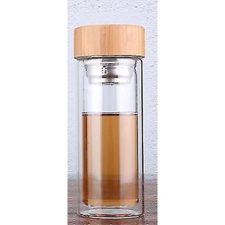 Fruktteflaske Glassflaske Infuser Filter Borosilikat