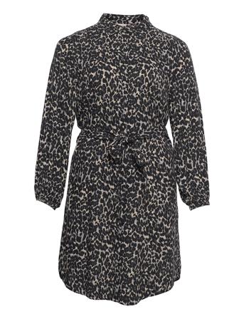 Carlollilise Ls Shirt Dress Aop Black ONLY Carmakoma