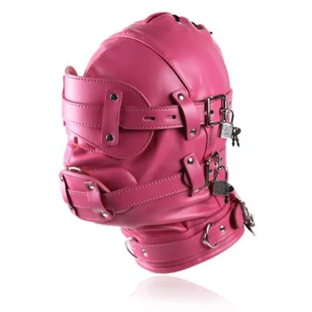 Justerbart hodeplagg i lær for kvinner med bind for øynene, dildo, munnknebel, knebler, restriksjoner, voksenleker, sexleketøy for par 29