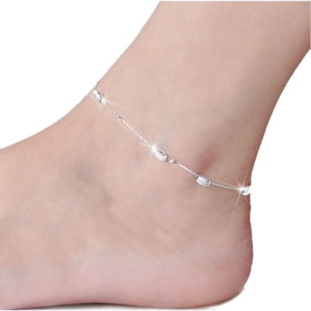 Silverpläterad fot kedja fotlänk armband