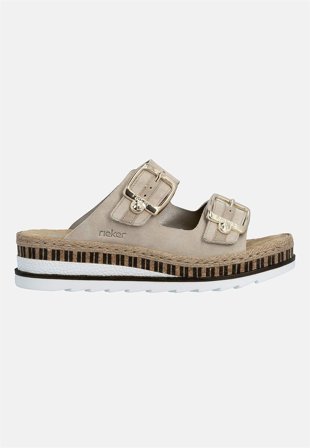 Rieker - Skinnsandal med justerbara remmar - ljusbeige - för damer - 37 - Cellbes
