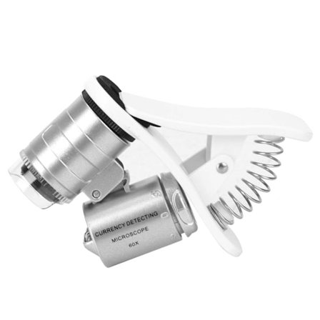 60X Mini Mikroskooppi Taskuluuppi Suurennuslasi LED Väärennösten Tunnistin Suurennin