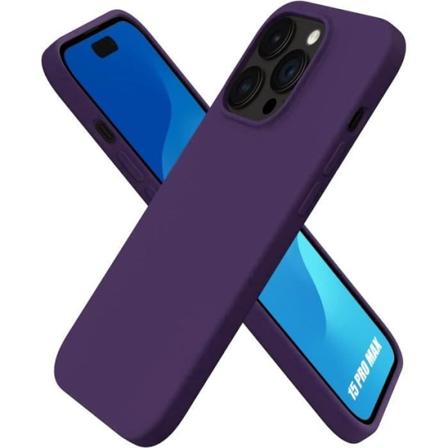 Silikone etui til iPhone 15 Pro Max Mat Ultra Slim Blødt Beskyttelsescover - Mørk Lilla
