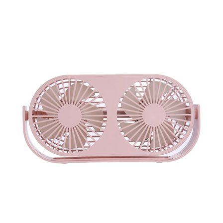 Bordsfläktar Handhållen Fläkt Dubbelhuvud Bordsfläkt Minifläkt Nattlampa Dubbelhuvud Fläkt rosa