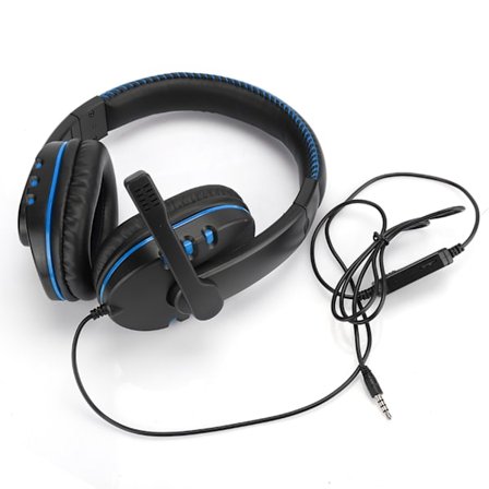Hodemmontert datamaskin gaming headset høy ytelse for PS4 (blå svart)