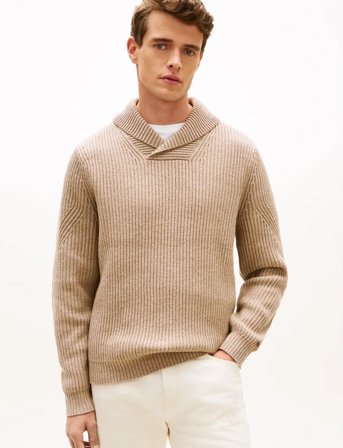 Tommy Hilfiger Dc Shawl Collar Sweater - Beige - S