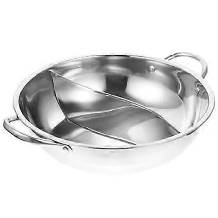 NY-Rustfrit Stål Hot Pot Delt Hot Pot Gryde til Induktionskomfur Gasblus