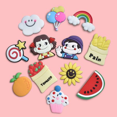 12 søde tegneseriekøleskabe med kreativ blød lim PVC magnet