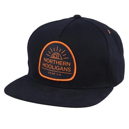 Northern Hooligans - Tent Black/Orange Snapback Snapback Black Cap - @ Hatstore