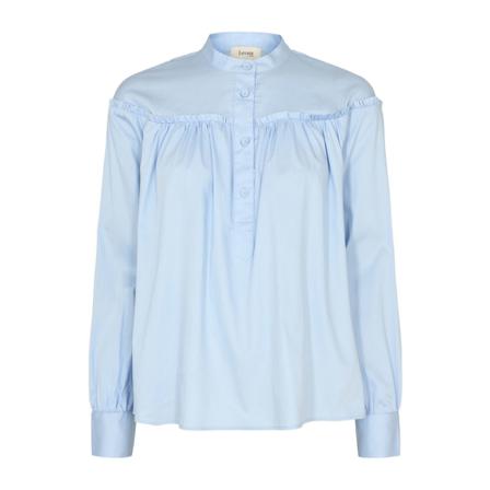 Levete Room, LR-Isla Solid Blouse Blauw, Dames, Maat:M