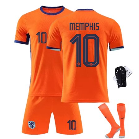 2425 Nederland hjem fotballdrakt MEMPHIS draktsett med sokker+beskyttelsesutstyr