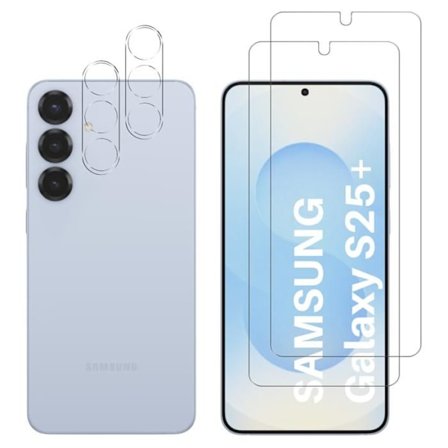Hærdet Glas til Samsung Galaxy S25 PLUS og Kamerabeskyttelse [Pack 2] Beskyttelsesfilm Phonillico