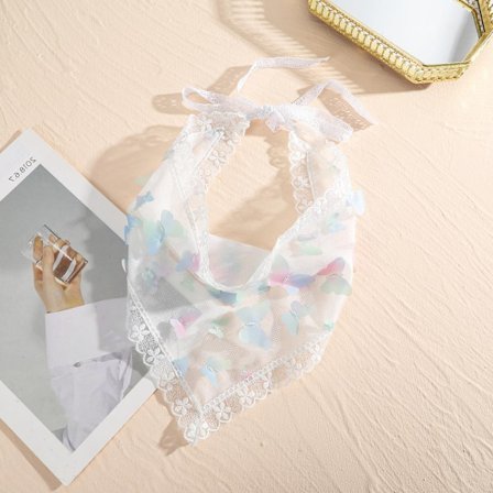 Butterflies Lace Scarf Tunn Blommig Triangel Scarf 03 03