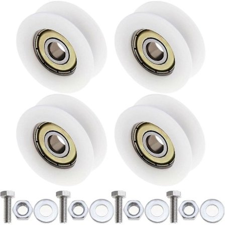 4 stk. Drivhusdørhjul 29 mm Diameter Drivhus Skydedørsrulle til de fleste drivhuse db