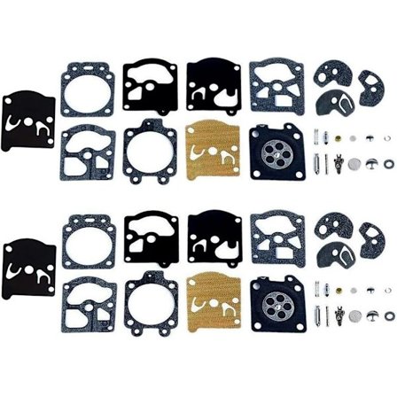 Sett med 2 forgasserreparasjonssett, pakning og membran kompatibel med Walbro K10-WAT WA & WT-serien, Husqvarna, Poulan, McCulloch og Echo