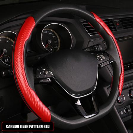 (Röd) Ett par Carbon Fiber Universal Car Rat Booster Cover 38cm 15 tum Halkfritt tillbehör Bildelar Styrkåpor Red