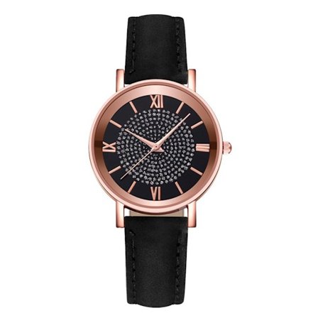 Dameklokke Quartz Armbåndsur SVART