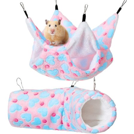 2 st mini husdjursbur hängmatta upphängningstunnel mini djur hängmatta