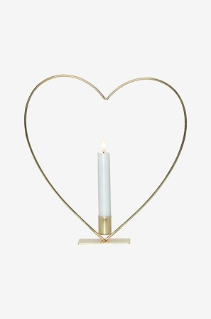 Star Trading - Indendørsdekoration Flamme Heart - Messing - Dekorativ julebelysning - Fra Homeroom