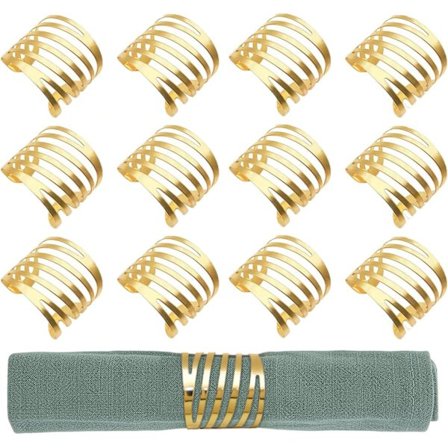 Servietringe Sæt med 12 Guld Servietholdere til Bryllup