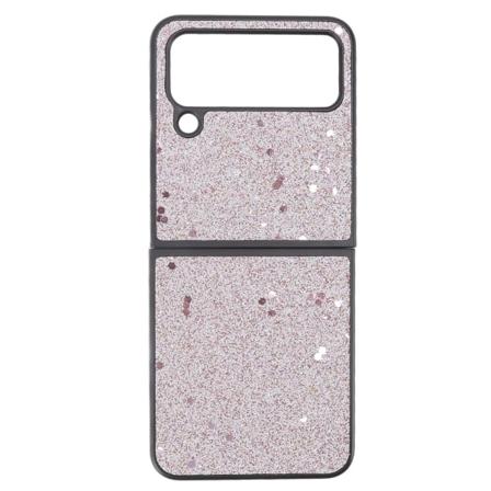 Blank skinnveske med skinnende overflate, ABS-materiale, ripebestandig, sammenleggbar skjerm, for Samsung Galaxy Z FLIP 4, rosa