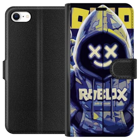 Kompatibel Tegnebogsetui til Apple Apple iPhone 6 Blågul Roblox hættetrøje-figur med minimalistisk neonstil og mesh-ansigt, moderne spilillustratio