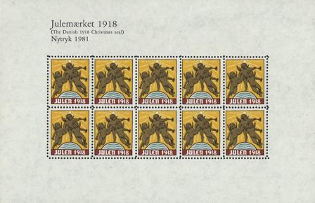 Danmark 1981 - julmärkeark 1918 - Nytryk - Postfrisk