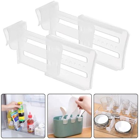 4-Pack - Avdelare till Kylskåp Justerbara - Organisera kylskåpet